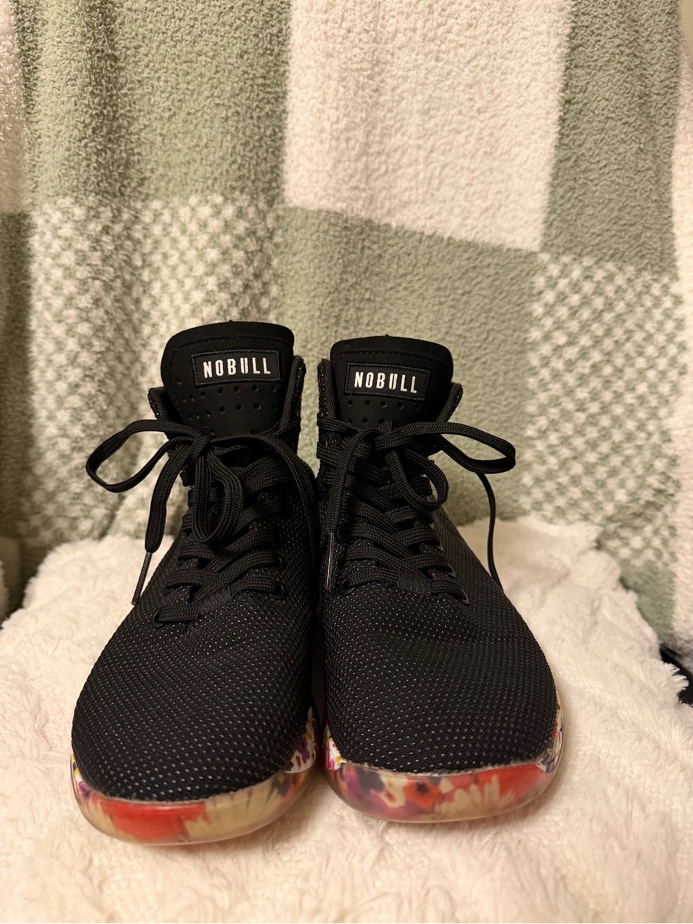 NOBULL Women's Black High-Top Training Shoes with Floral Midsole - Picture 6 of 6